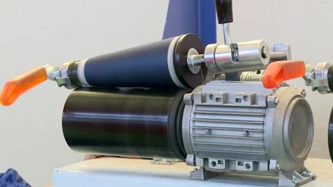 A spool of thread is attached to the equipment 3 Video stock 318849163
