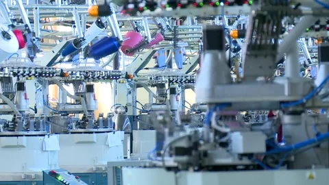A spool of thread is attached to the equipment 6 Stock Footage 318849167