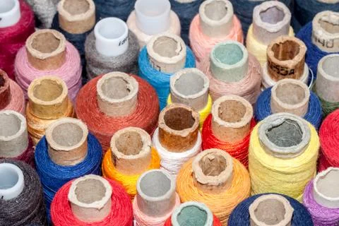 Spool of thread background Stock Photos