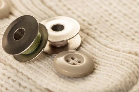 Spool of thread closeup Stock Photos