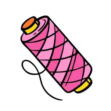 The spool is a thread doodles . Hand made needlework Vector illustration Stock Illustration