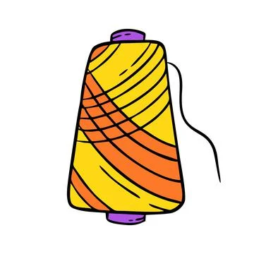 The spool is a thread doodles . Hand made needlework Vector illustration Stock Illustration