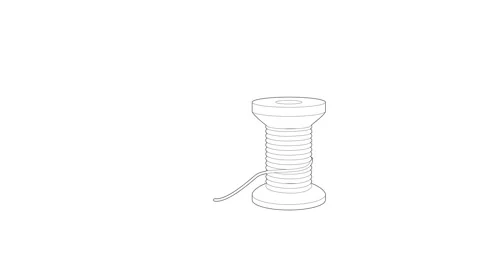 Spool of thread icon animation Stock Footage 161044590