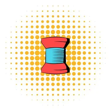 Spool of thread icon, comics style Stock Illustration