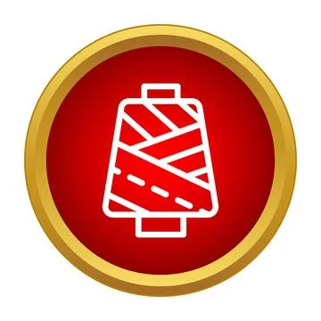 Spool of thread icon for sewing and textile craft Stock Illustration