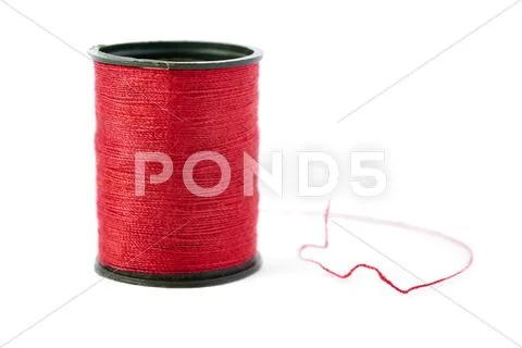 Spool of thread isolated over the white background Stock Photos
