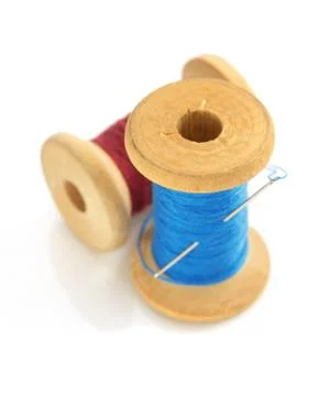 Spool of thread isolated on white Stock Photos