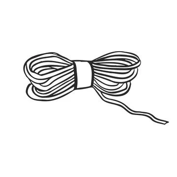 Spool of thread in line vector illustration Stock Illustration