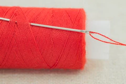 The spool of thread with a needle Stock Photos