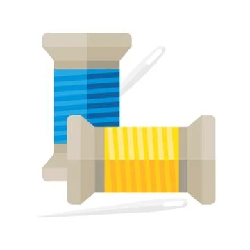 Spool of thread with needle. Vector イラスト素材