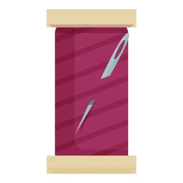 Spool of thread with needles for sewing and tailoring Stock Illustration