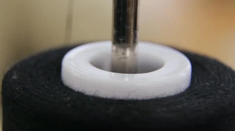 Spool of thread on the production, close-up Stock Footage 62350423