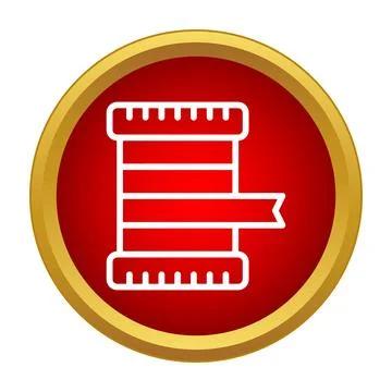 Spool of thread with ribbon measuring tool icon Stock Illustration