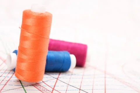 Spool of thread. sew accessories. Foto stock
