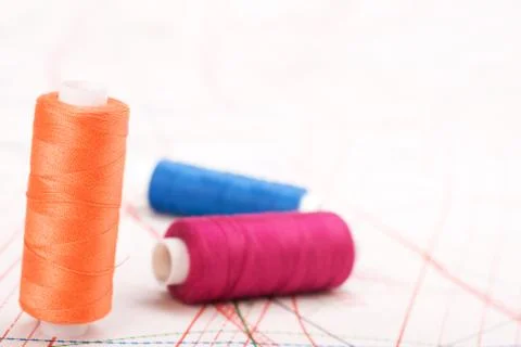 Spool of thread. sew accessories. Foto stock
