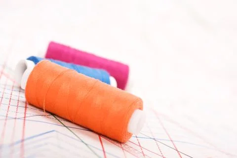 Spool of thread. sew accessories. Foto stock