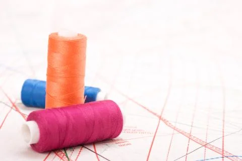 Spool of thread. sew accessories. Foto stock