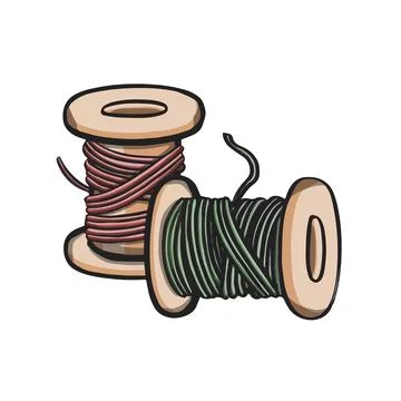 Spool of thread for sewing and needlework illustration vector Stock Illustration