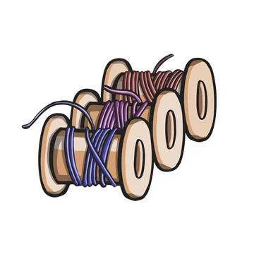 Spool of thread for sewing and needlework illustration vector Stock Illustration