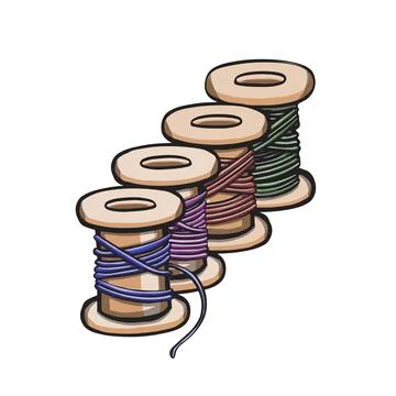 Spool of thread for sewing and needlework illustration vector Stock Illustration