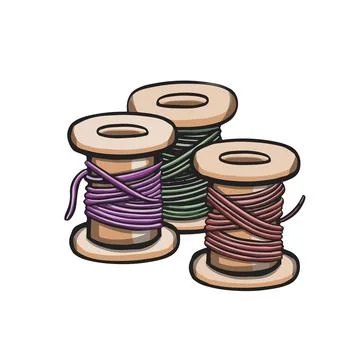 Spool of thread for sewing and needlework illustration vector Stock Illustration