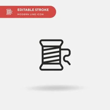 Spool Of Thread Simple vector icon. Illustration symbol design template for w 스톡 일러스트