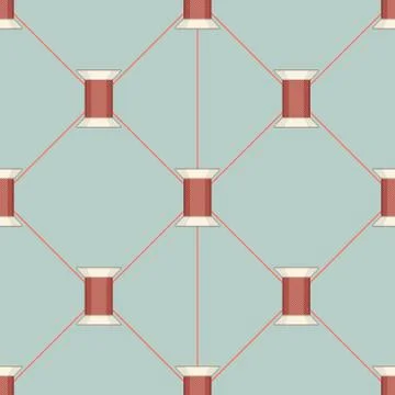 Spool of thread texture seamless pattern Stock Illustration