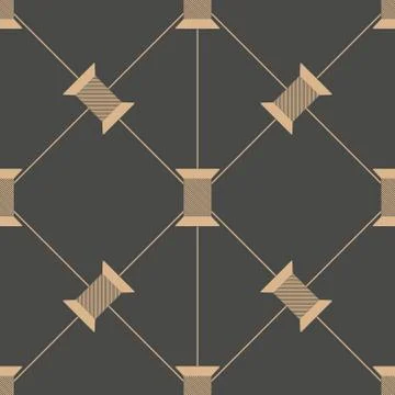 Spool of thread texture seamless pattern Stock Illustration