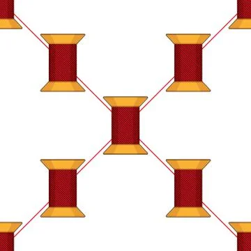 Spool of thread texture seamless pattern Stock Illustration