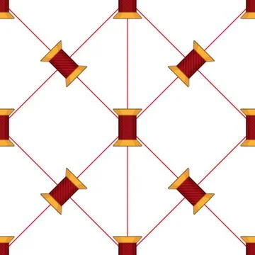 Spool of thread texture seamless pattern Stock Illustration