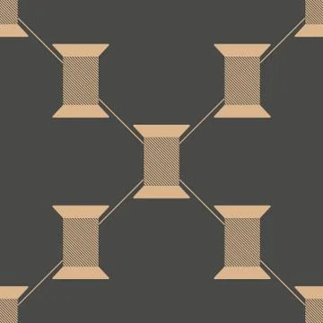 Spool of thread texture seamless pattern Stock Illustration