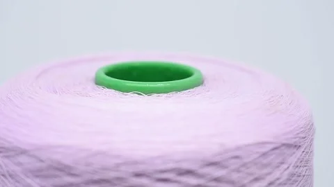 Spool of Thread. Yarn Textile Stock Footage 302389243