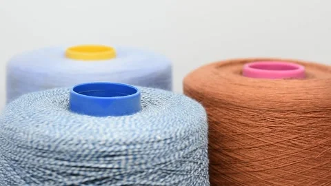 Spool of Thread. Yarn Textile Stock Footage 302389518