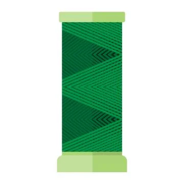 Spool threads color green isolated on white background. Bobbin for sewing mac Stock Illustration