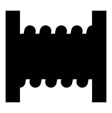Spool wire cable coil reel cord icon black color vector illustration image fl Stock Illustration