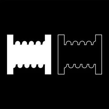 Spool wire cable coil reel cord set icon white color vector illustration imag Stock Illustration