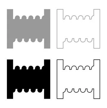 Spool wire cable coil reel cord set icon grey black color vector illustration Stock Illustration