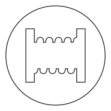 Spool wire cable coil reel cord icon in circle round black color vector illus Stock Illustration