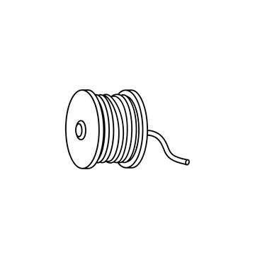 A spool of wire with a loose end Illustrazione stock