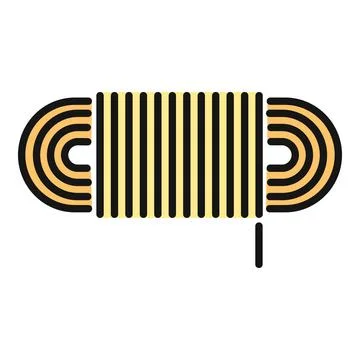 Spooling rope line, string, or cord flat icon 스톡 일러스트