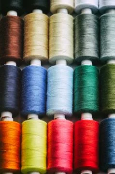 Spools of color thread Stock Photos