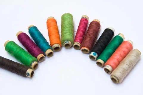 Spools of Color Threads Stock Photos