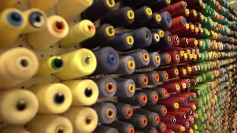 Spools of Colored Thread Stock Footage 164933007