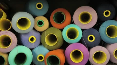 Spools of Colorful Fabric Video stock 9263365