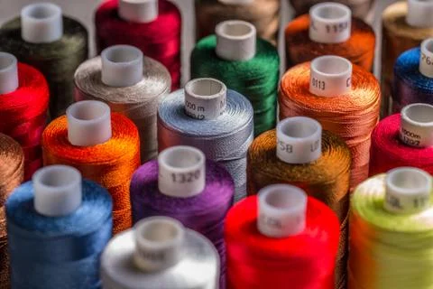 Spools of silk thread Stock Photos