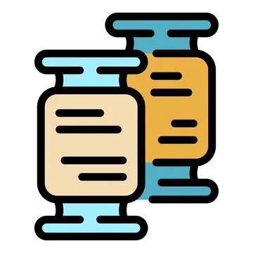 Spools thread icon color outline vector Illustrazione stock