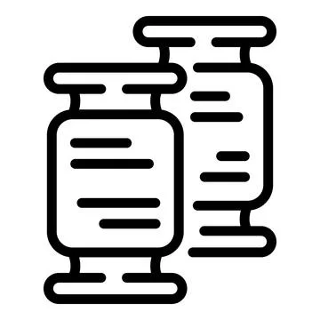 Spools thread icon, outline style Stock Illustration
