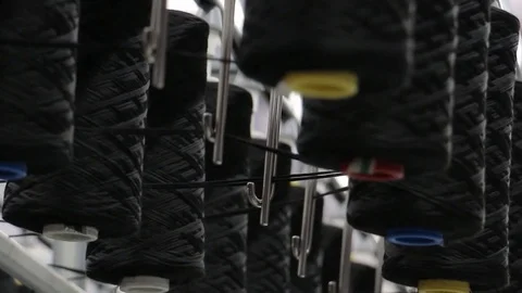 Spools of thread in motion production Stock Footage 70726738