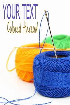 Spools of thread, needles Stock Photos