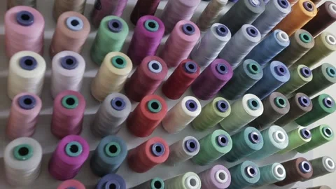Spools of thread. One coil is removed Stock Footage 148759804